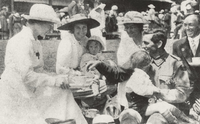 The ANZAC Buffet held in the Domain c.1918