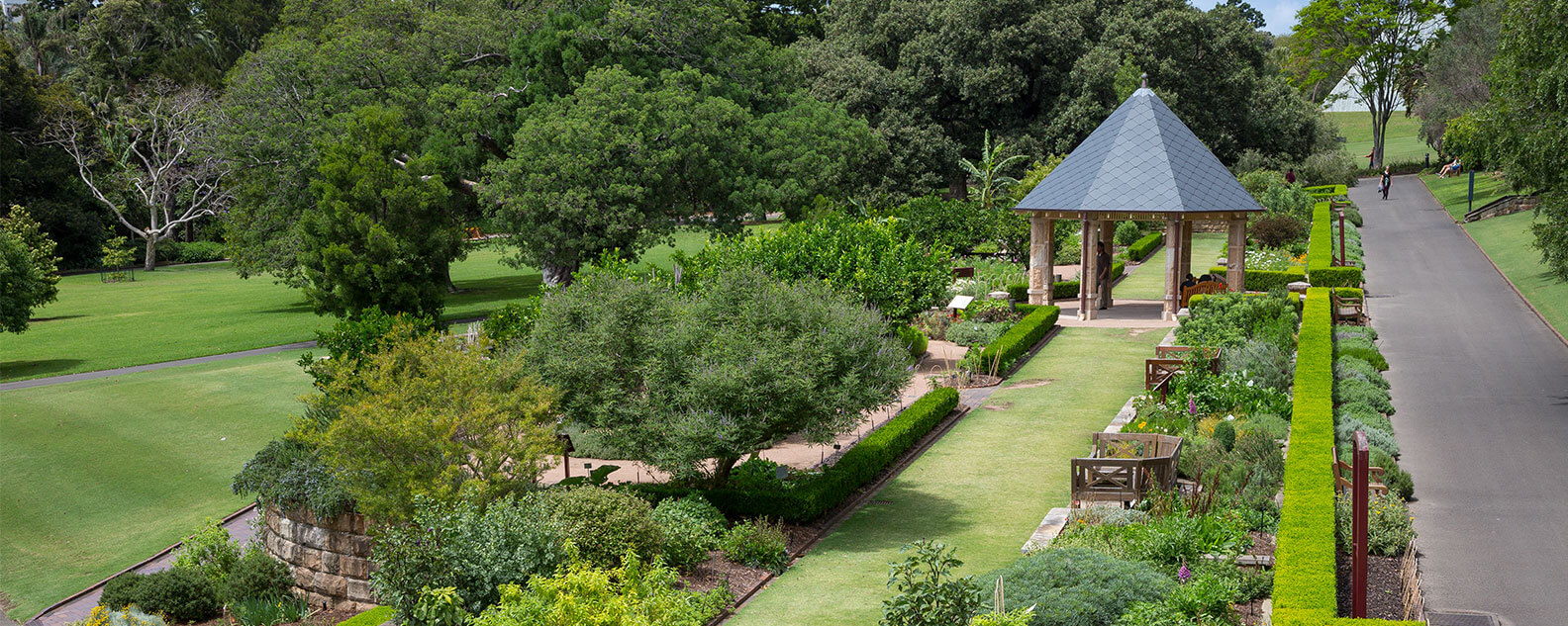 Side view of the Herb Garden