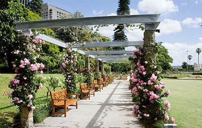 Palace Rose Garden pergola with seating