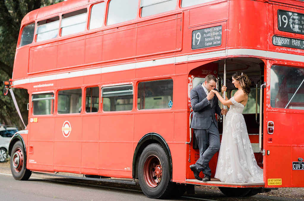 couple in the bus close up