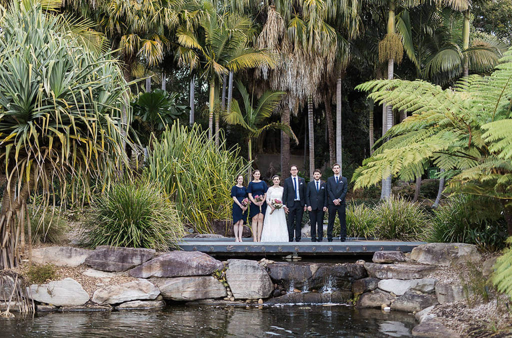 Wedding reception table for a couple overlooking al fresco area