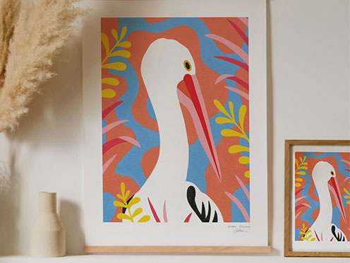 Sunny Pelican Art Print by Outer Island