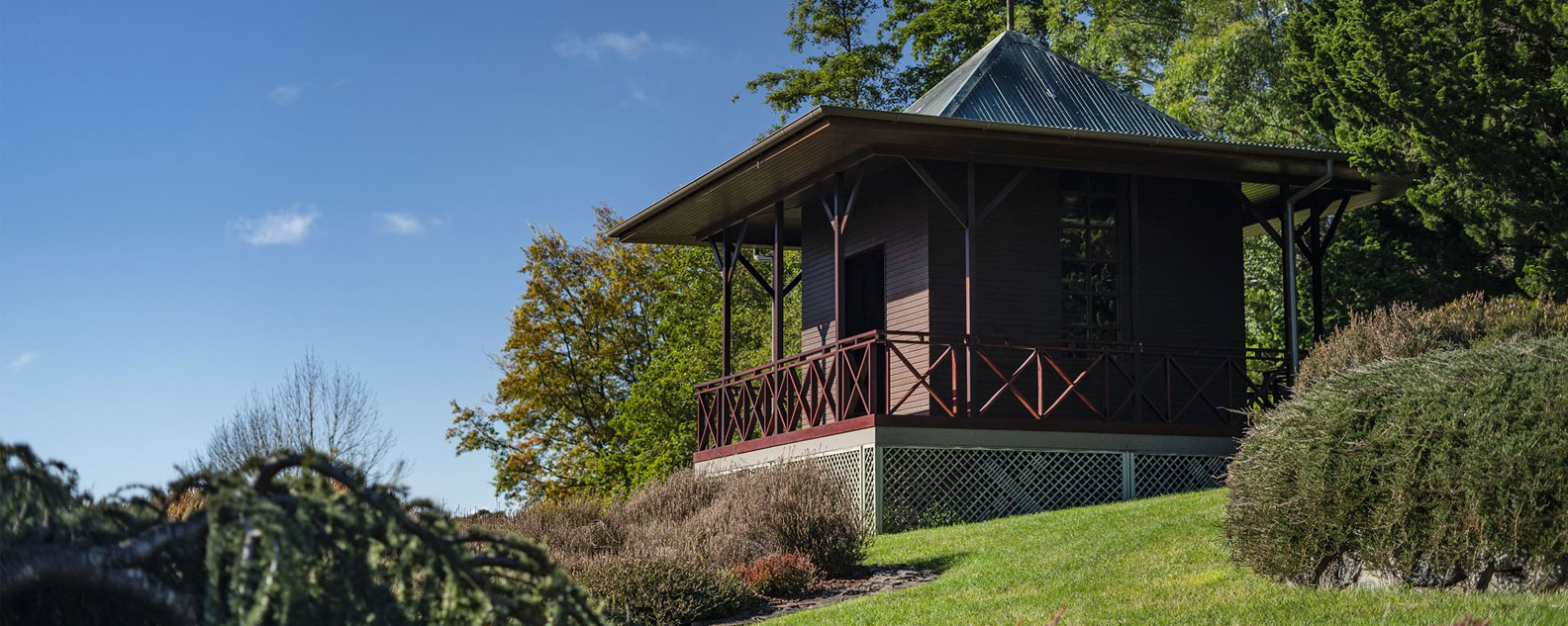 Northern Pavilion in the Heath and Heather Garden at the Blue Mountains Botanic Garden Mount Tomah