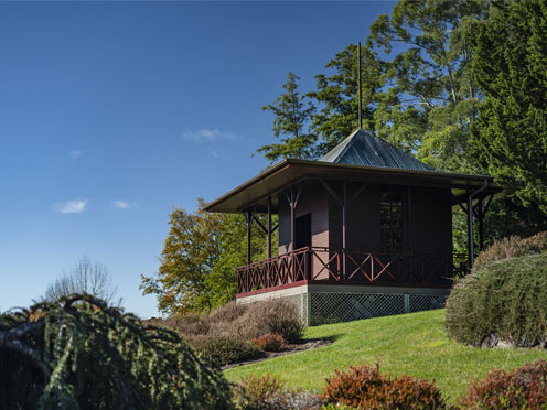 Northern Pavilion in the Heath and Heather Garden at the Blue Mountains Botanic Garden Mount Tomah