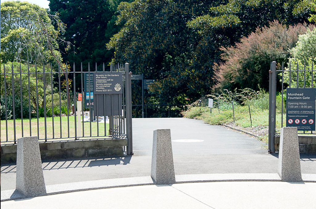 Gates and path leading into Garden