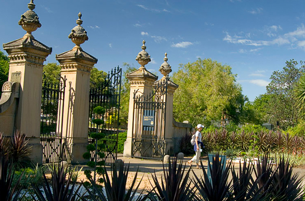 Iron and sandstone gates