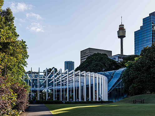 The Calyx with Sydney Tower in the background