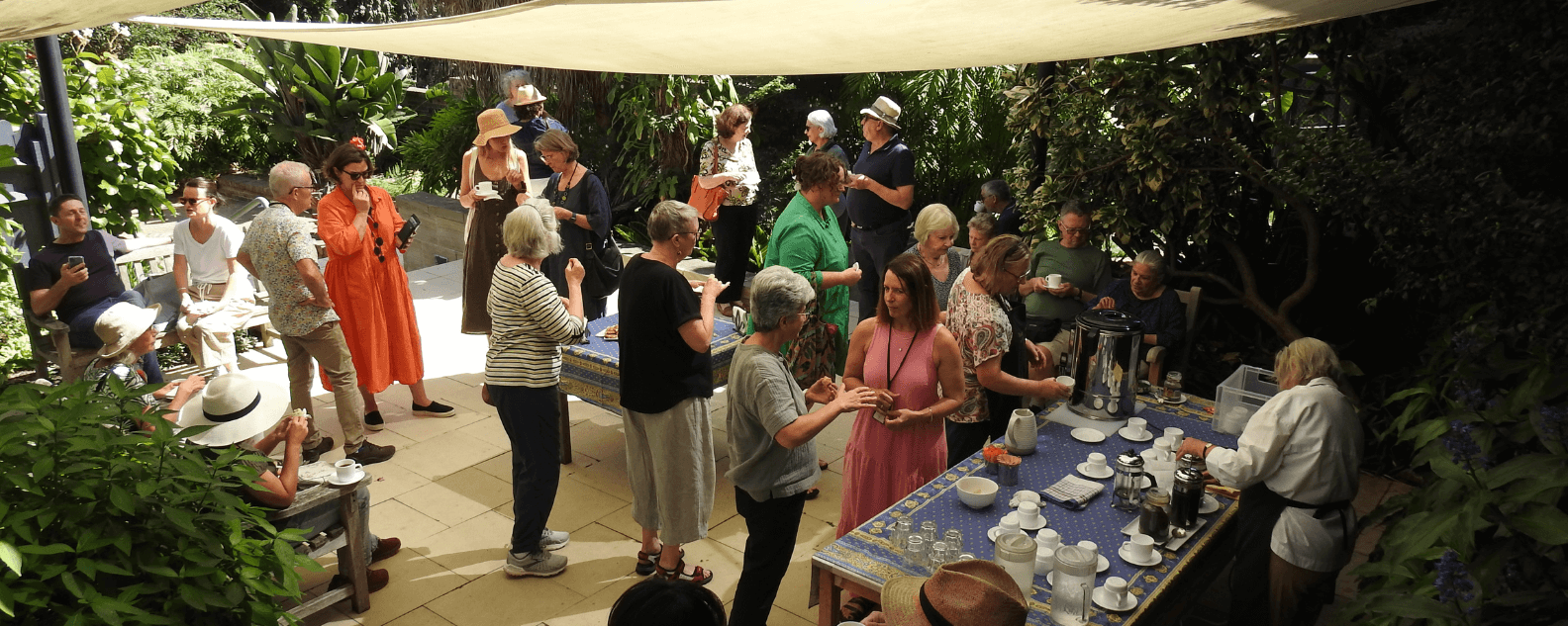 Morning tea on the Foundation & Friends terrace after the workshop