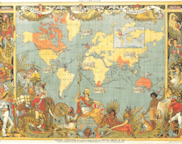 Map of the trade route of the world