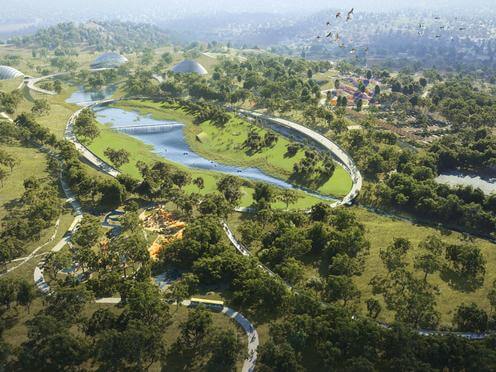 Australian Botanic Garden Master Plan Aerial Render