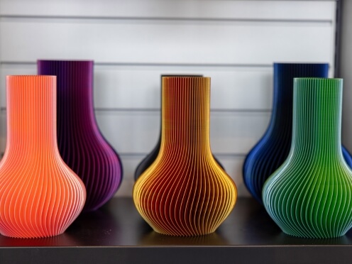Colourful, delicate vases