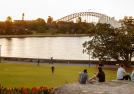 View of sunset over Sydney Harbour from the Royal Botanic Garden Sydney