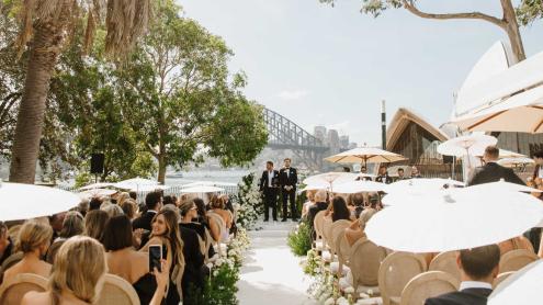 Wedding ceremony at Bennelong Lawn