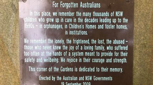 Forgotten Australians Plaque 