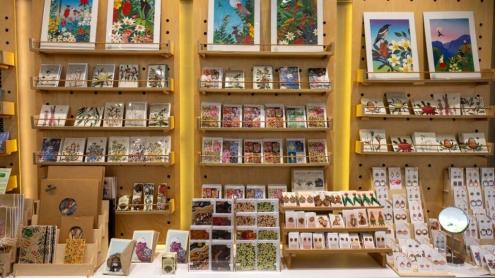 Shop shelves filled with artisanal homewares, prints and jewellery